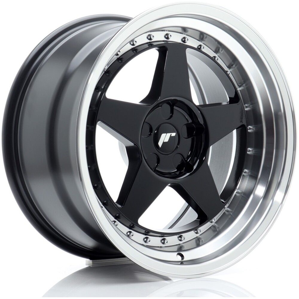 JR Wheels JR6 18x10,5 ET0-25 5H BLANK Gloss Black w/ Machined Lip