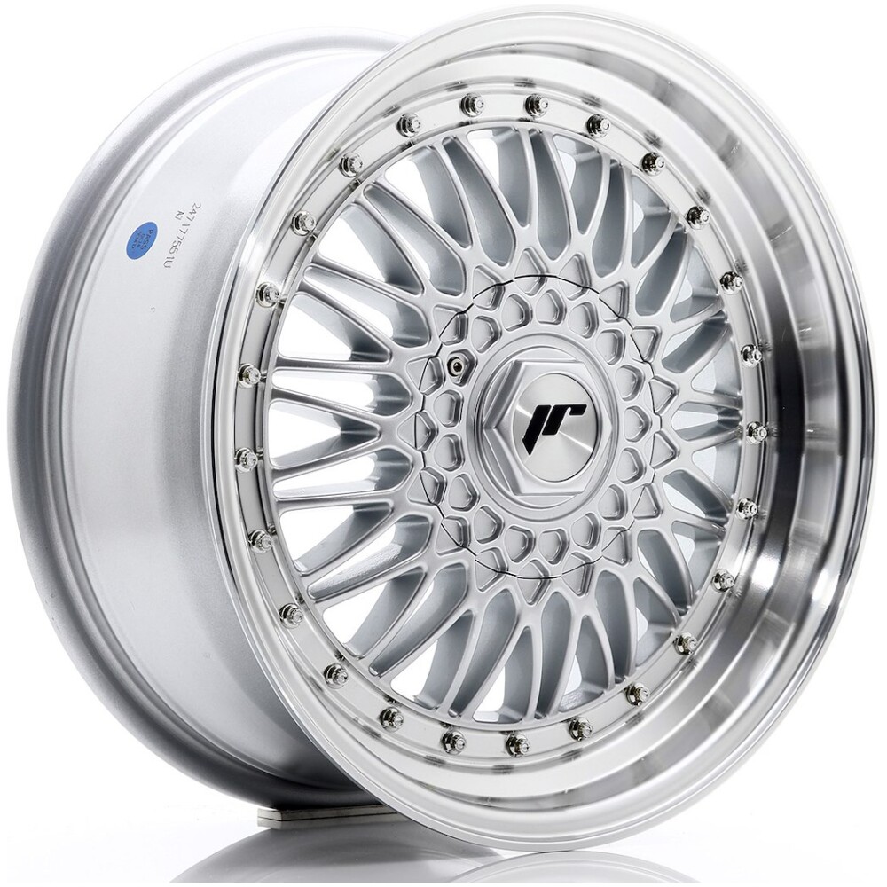 JR Wheels JR9 17x7,5 ET20 4x100/108 Silver w/ Machined Lip+Silver Rivets
